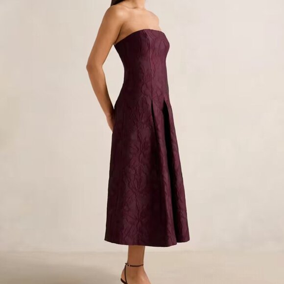 Charlotte Strapless Jacquard Midi Dress - Ever New Size 6 - Picture 2 of 4